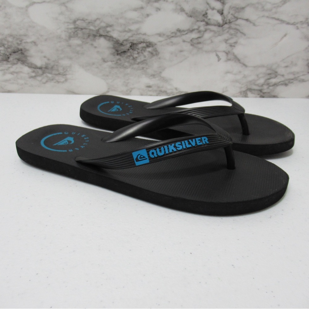 Quiksilver Black Flip Flops Sandals Size 8/9